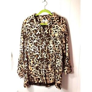 Appraisol Women Animal Print Jacket  Size L Belted